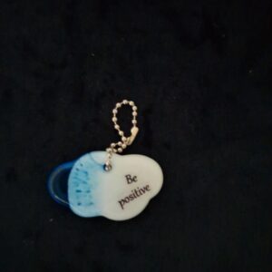 Wolk Be Positive wit blauw