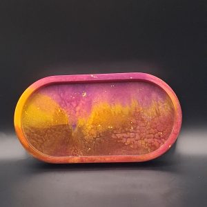 Ovale onderzetter met kleurtjes